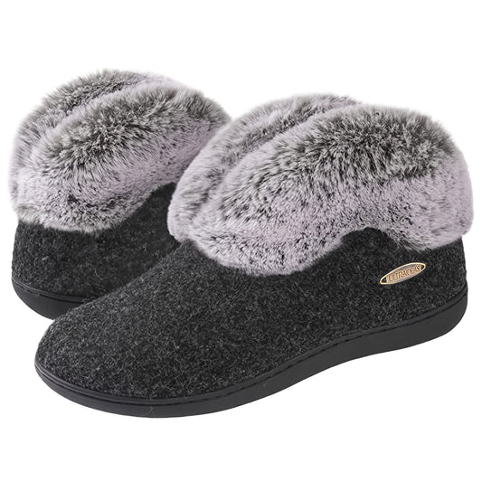 Women's Fuzzy Indoor Outdoor Slippers Solid Comfort Shoes