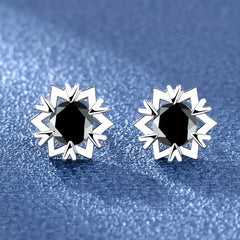 Snowflake Zircon Stud Earrings 18K Plated Wedding Party Jewelry Gift