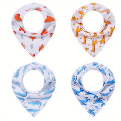 4pcs Baby Cotton Bandana Bibs for Drooling Teething