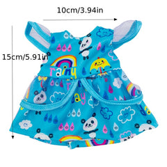 Rainbow Panda Print Dress for 25-30 cm Alive Dolls