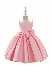 Flower Girl Dress with Big Bow Front and Back for Gorgeous Look