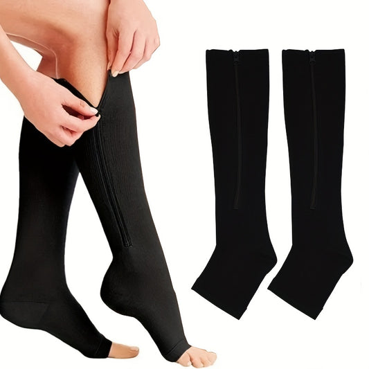 Toeless Compression Socks for Yoga & Fitness - Sports Thigh Long Stockings