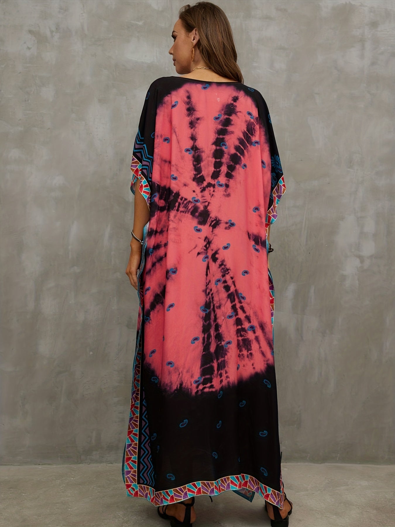  Tie Dye Boho Cover Up Dress