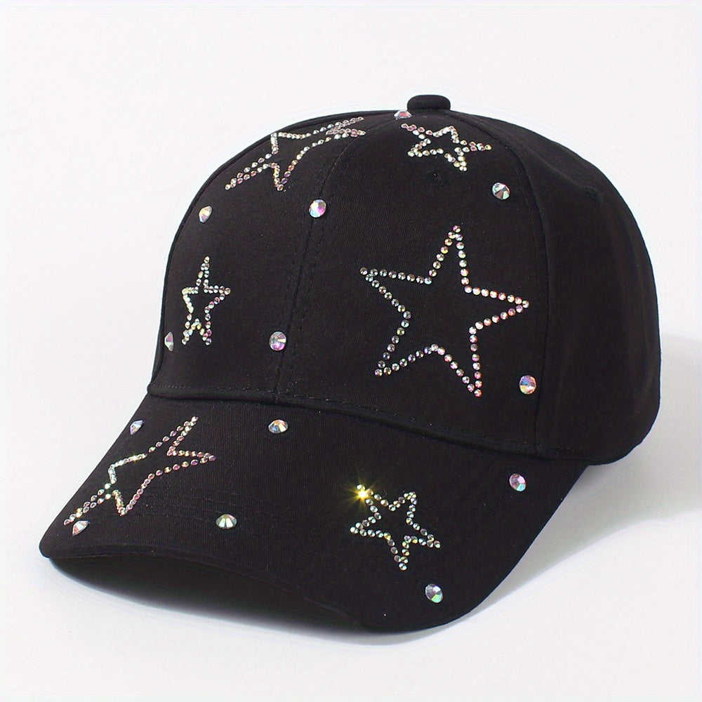 Rhinestone Pentagram Baseball Cap Adjustable Dad Hat
