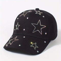 Rhinestone Pentagram Baseball Cap Adjustable Dad Hat