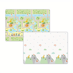 Double Sided Cartoon Crawl Mat for Kids - Easy to Clean