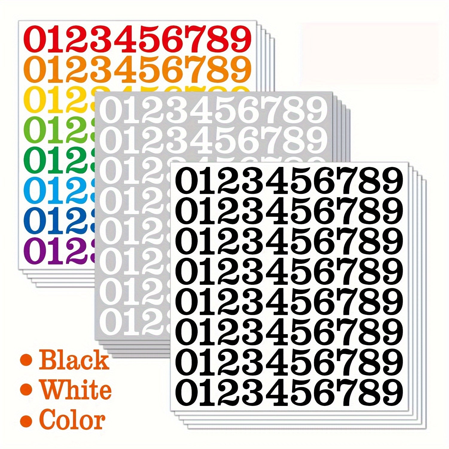 Vinyl Number Decals 1 Inch Pre Cut Pack of 5 Sheets