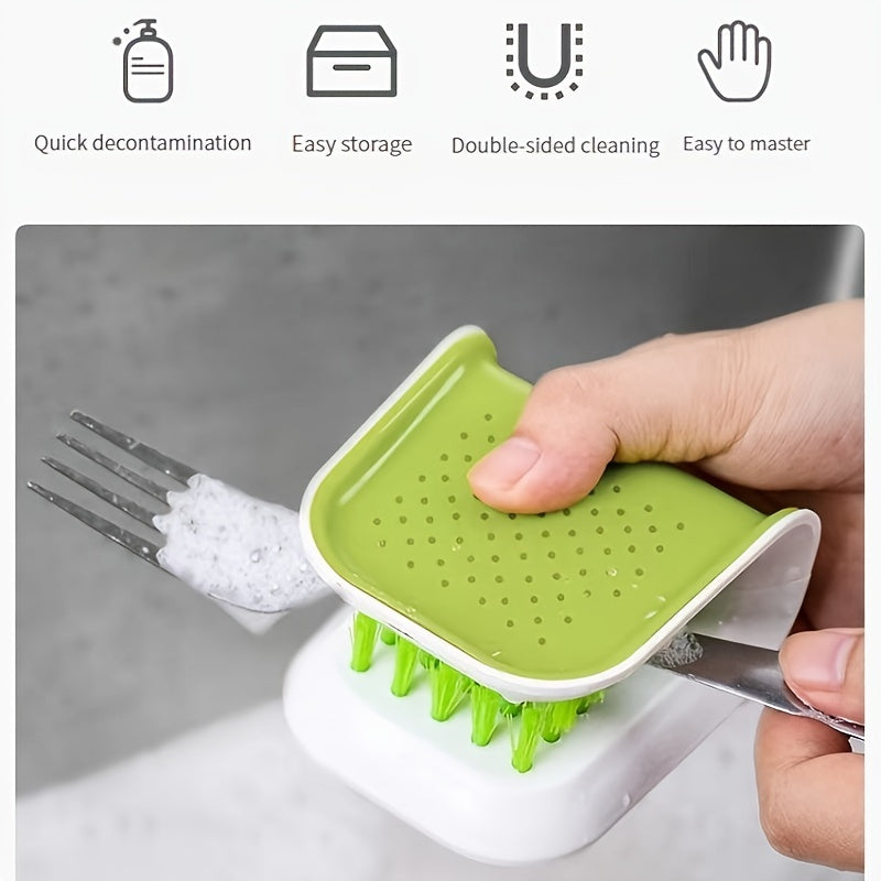 2pcs Double Sided Utensil Brushes Kitchen Cleaning Supplies