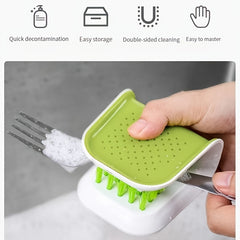 2pcs Double Sided Utensil Brushes Kitchen Cleaning Supplies
