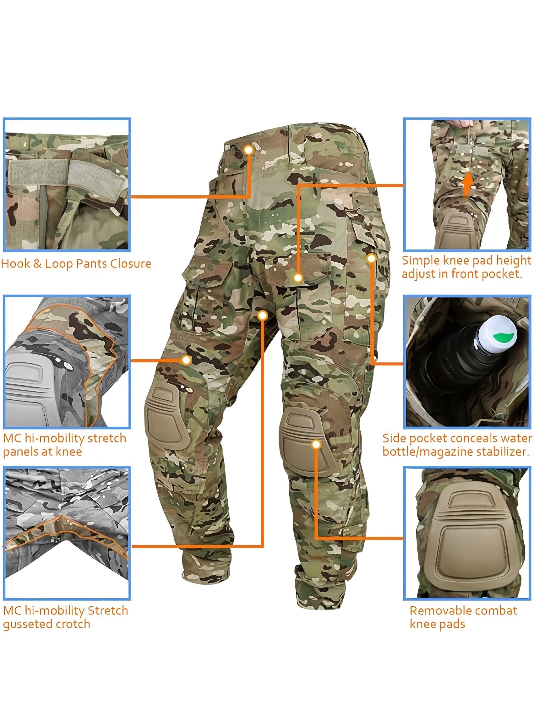 Men's Camo Pattern Tactical Outdoor Pants