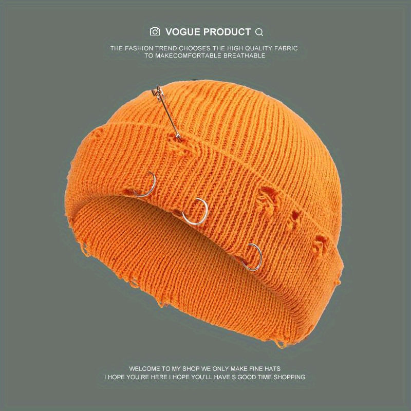Candy Knit Hat Brooch Unisex Hip Hop Skull Hat