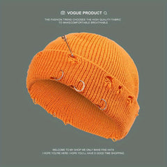 Candy Knit Hat Brooch Unisex Hip Hop Skull Hat