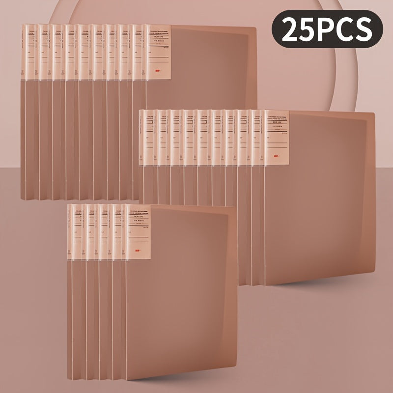 25pcs Retro A4 Document Folder File Storage Folder