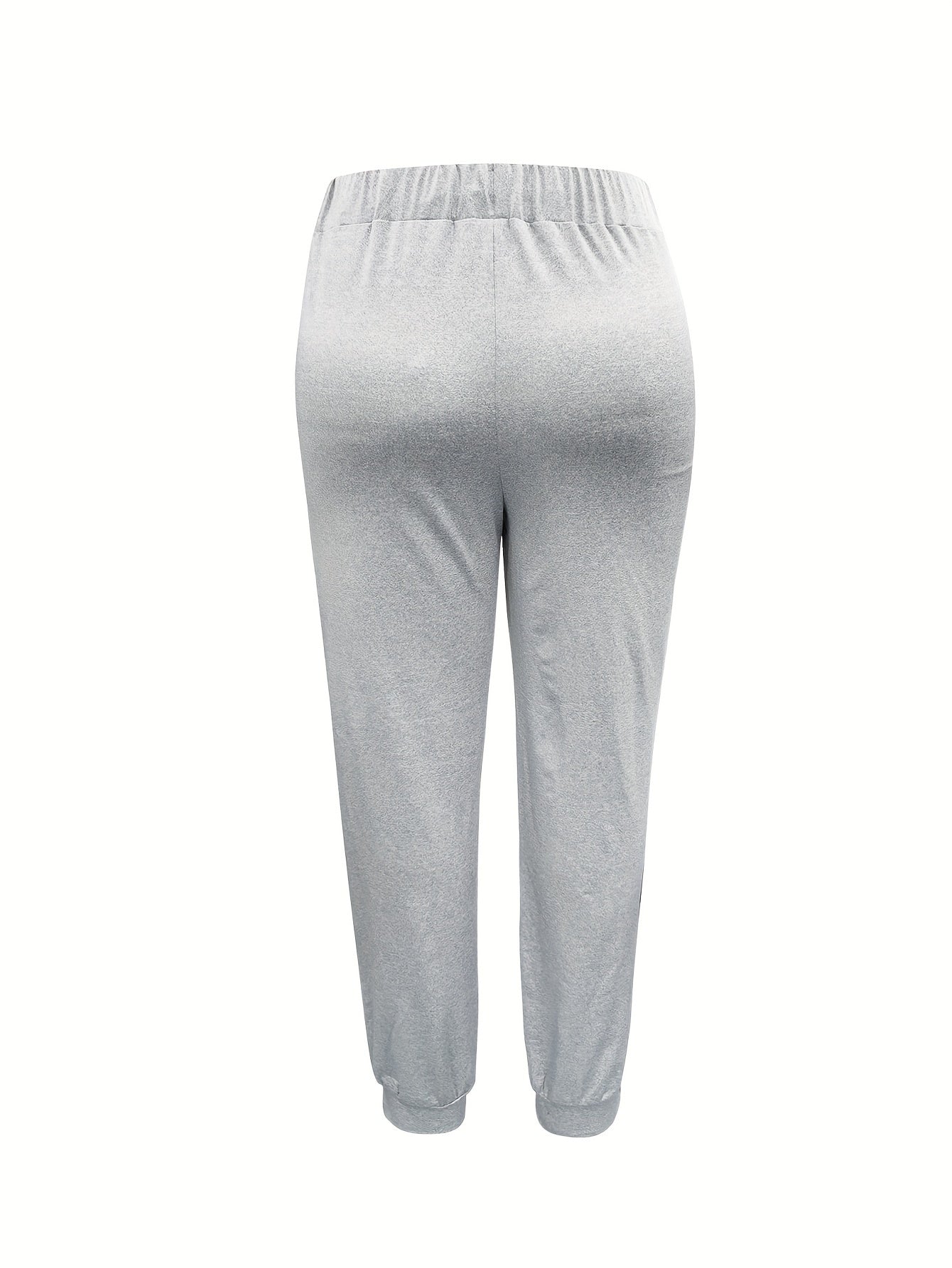  Solid Tie Front High Waist Joggers With Pockets