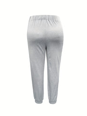  Solid Tie Front High Waist Joggers With Pockets