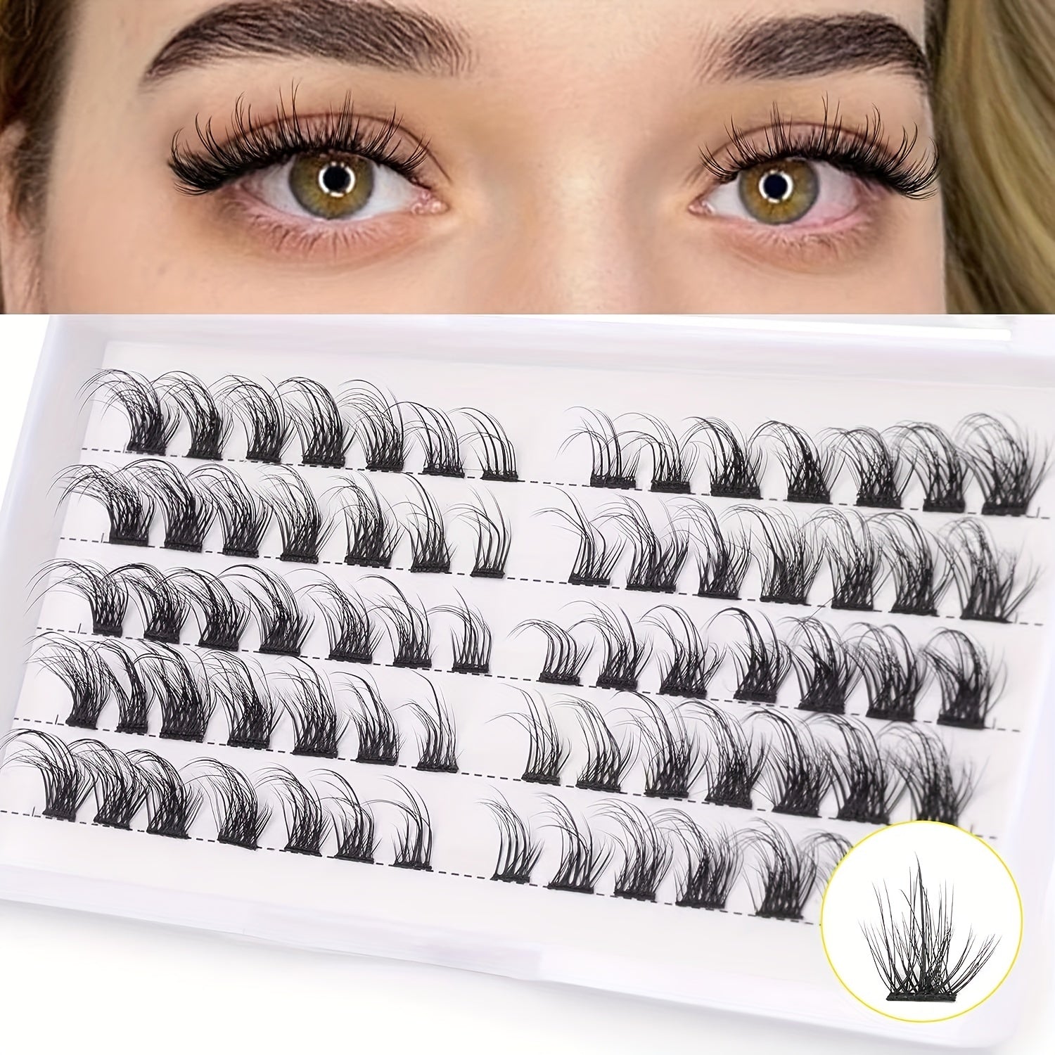 Cat Eye Lash Clusters Flat Lashes Natural Look