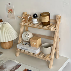 Desktop Organizer Shelves Trapezoidal Desk Display Rack