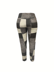  Colorblock High Rise Skinny Trousers