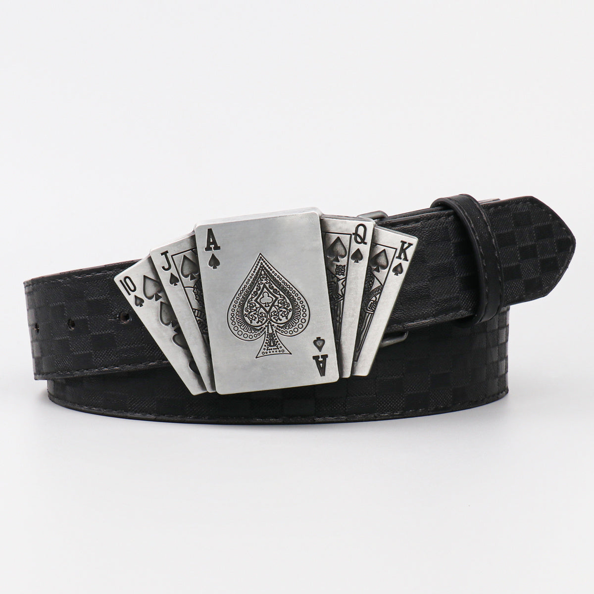 Men's PU Leather Floral Pattern Belt Gift For Father And Boyfriend