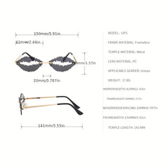 Y2K Irregular Lip Sunglasses Funny Hollow Party Club Sun Shades