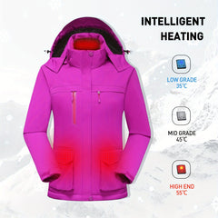 Waterproof Hooded Ski Jacket for Women