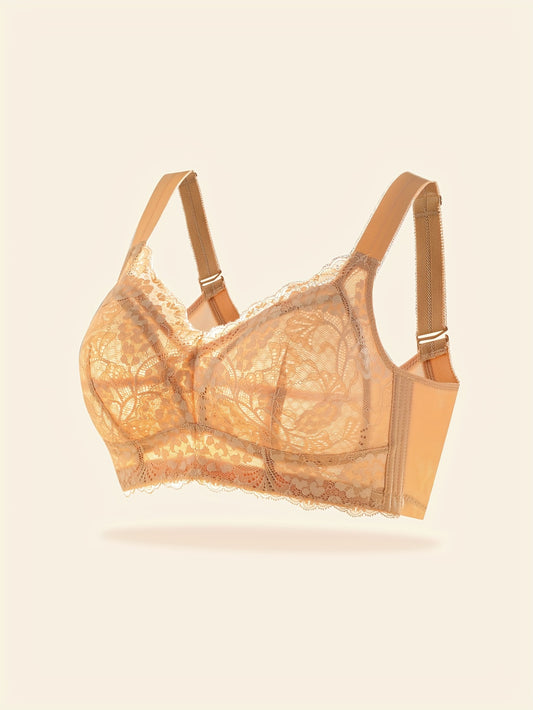  Bra Women's Plus Comfort Floral Lace Full Cover Bralette