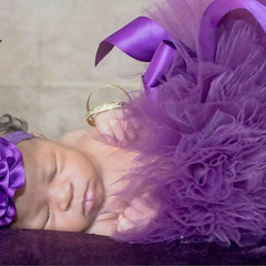 Newborn Purple Tutu Set Baby Girl Tutu Newborn Photo Props