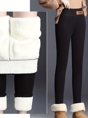 Fleece Lined Sports Leggings Women High Waisted Thermal Pants