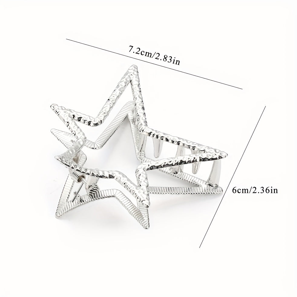 Y2K Metal Star Hair Claw Shark Claw Mini Hair Clip