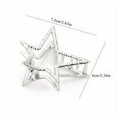 Y2K Metal Star Hair Claw Shark Claw Mini Hair Clip