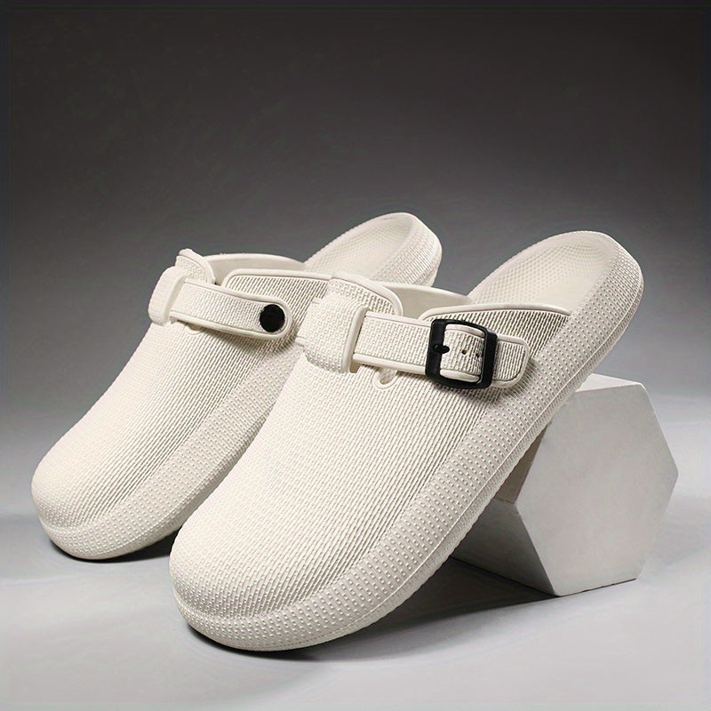 Women's Solid Indoor Slides Slip On Round Toe Platform Shoes