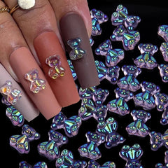 3D Bear Resin Nail Art Decorations Crystal Bear Shaped Nail Charms