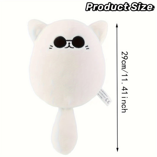 Cat Plush Toy with Glasses Stuffing Huggable Doll Stylish Plushie