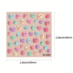 Cartoon Nail Art Stickers Self Adhesive Decals for Women And Girls