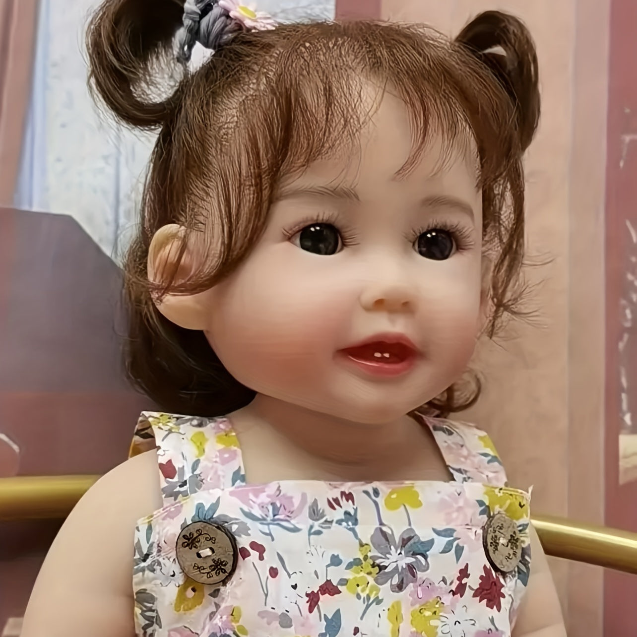 22" Soft Touch Full Vinyl Reborn Baby Smiling Girl Doll