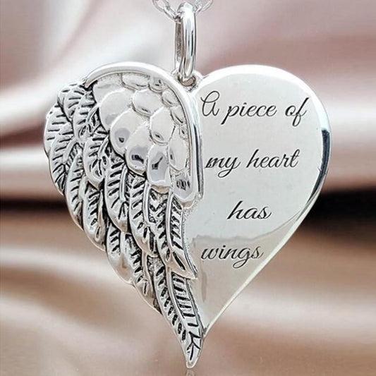 Feather Heart Letter Heart Necklace Women's Fine Jewelry