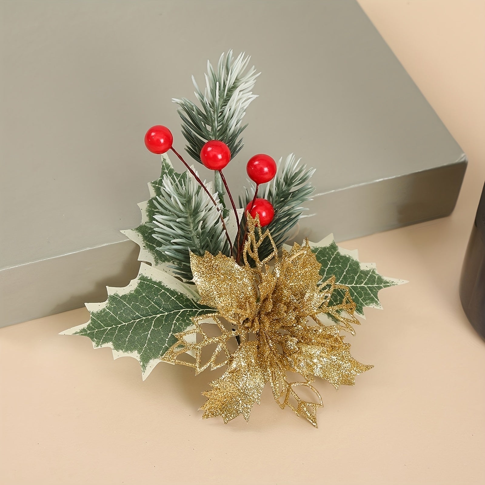 Christmas Pine Needle Red Fruit Christmas Flower Christmas Tree Pendant Props