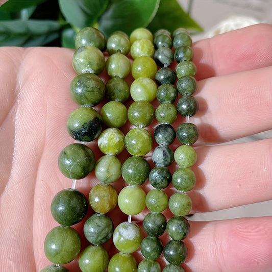 Natural Southern Jade 6 8 10mm Loose Bead Bracelet Necklace