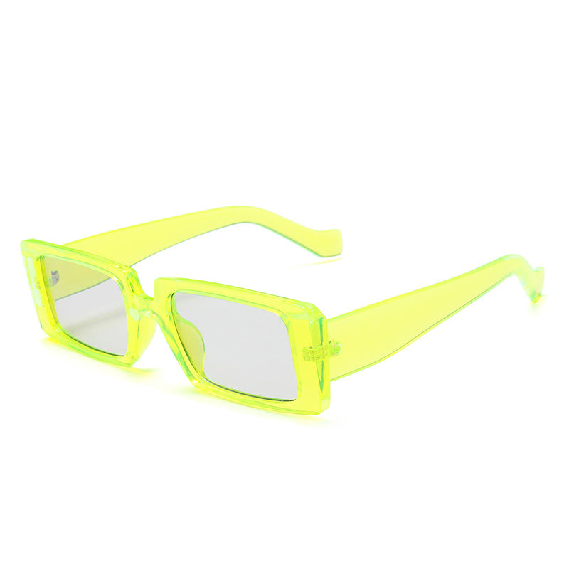 Vintage Rectangle Sunglasses Women Chunky Glasses 90s Lens