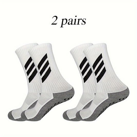 2 Pairs Non Slip Soccer Socks Outdoor Sports Socks Football Socks