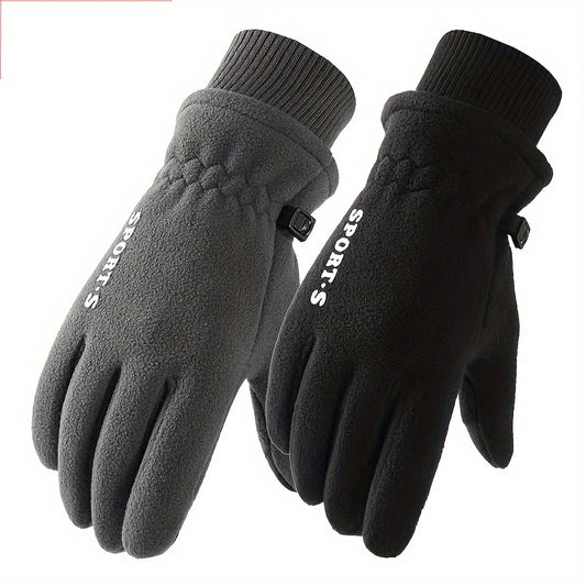 Men's Winter Cycling Gloves Touch Screen Polar Fleece Warm Sports Driving Gloves