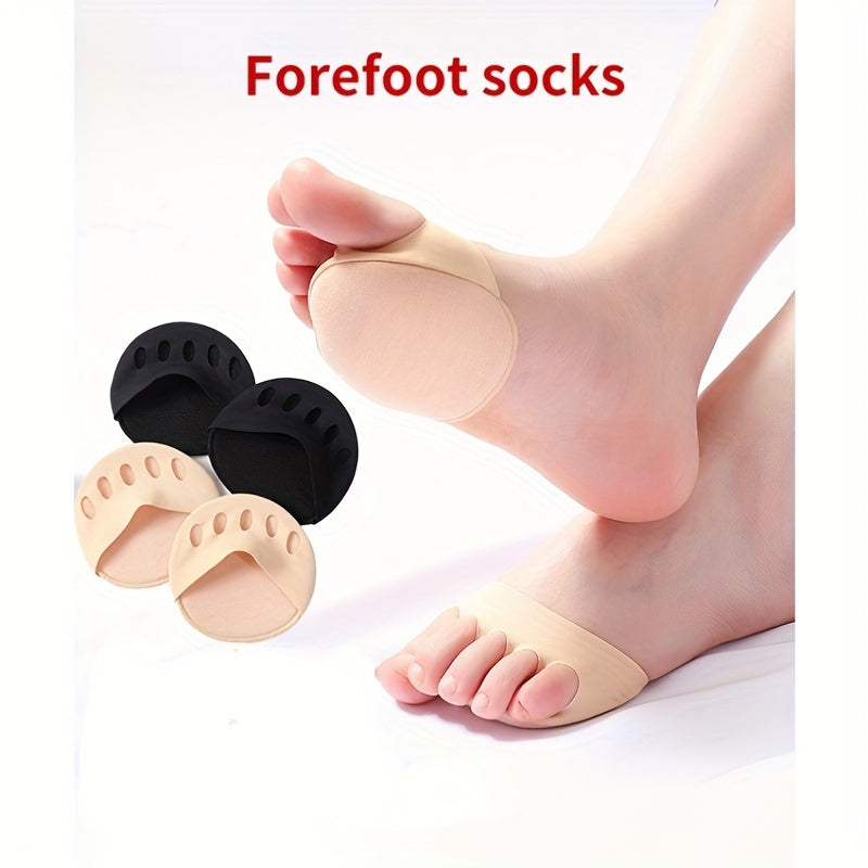 Women's 5-Finger Half Cut Socks Sponge Cushion Invisible Socks