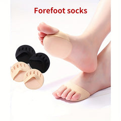 Women's 5-Finger Half Cut Socks Sponge Cushion Invisible Socks