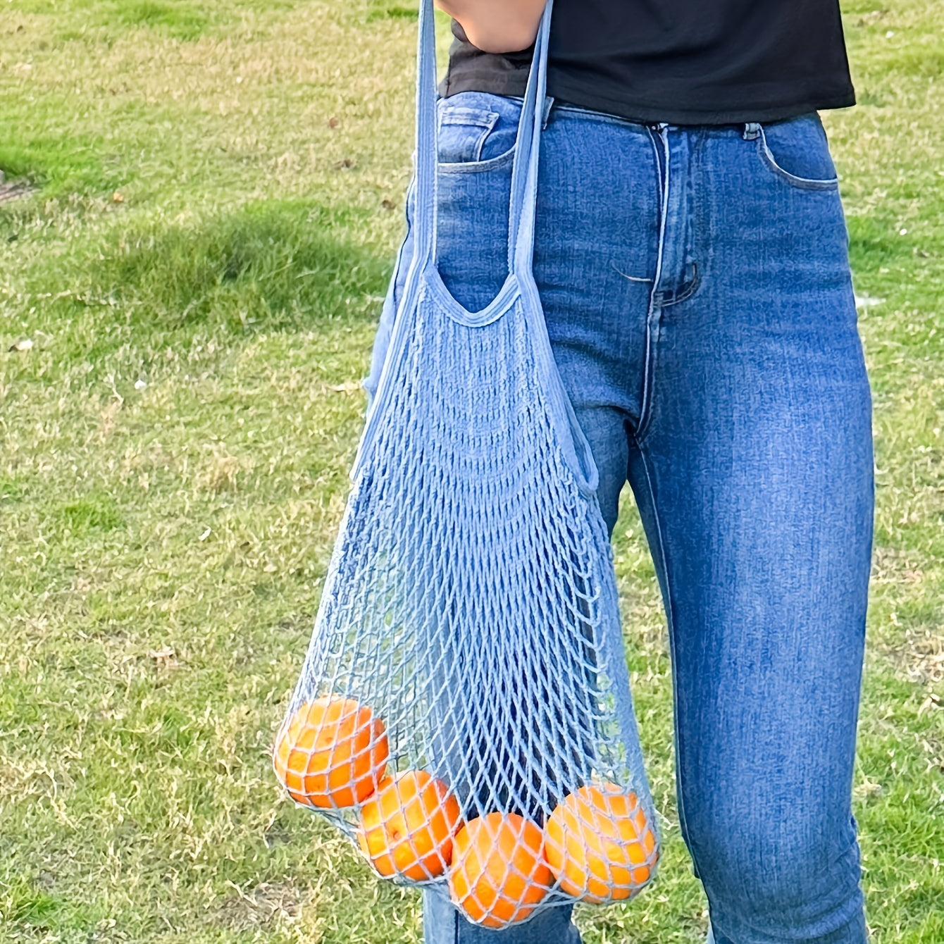 Large Capacity Beach Bag Net Hollow Out Hobo Lightweight Storage Bag
