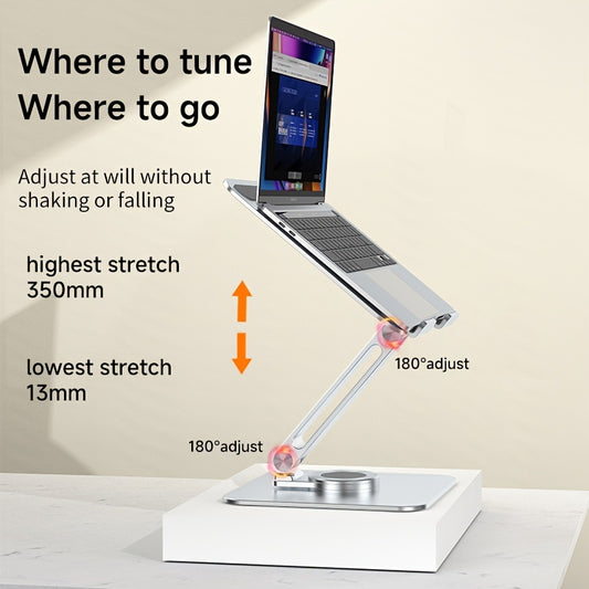 Adjustable Laptop Stand 360 Rotating Base Ergonomic Riser for Collaborative Work