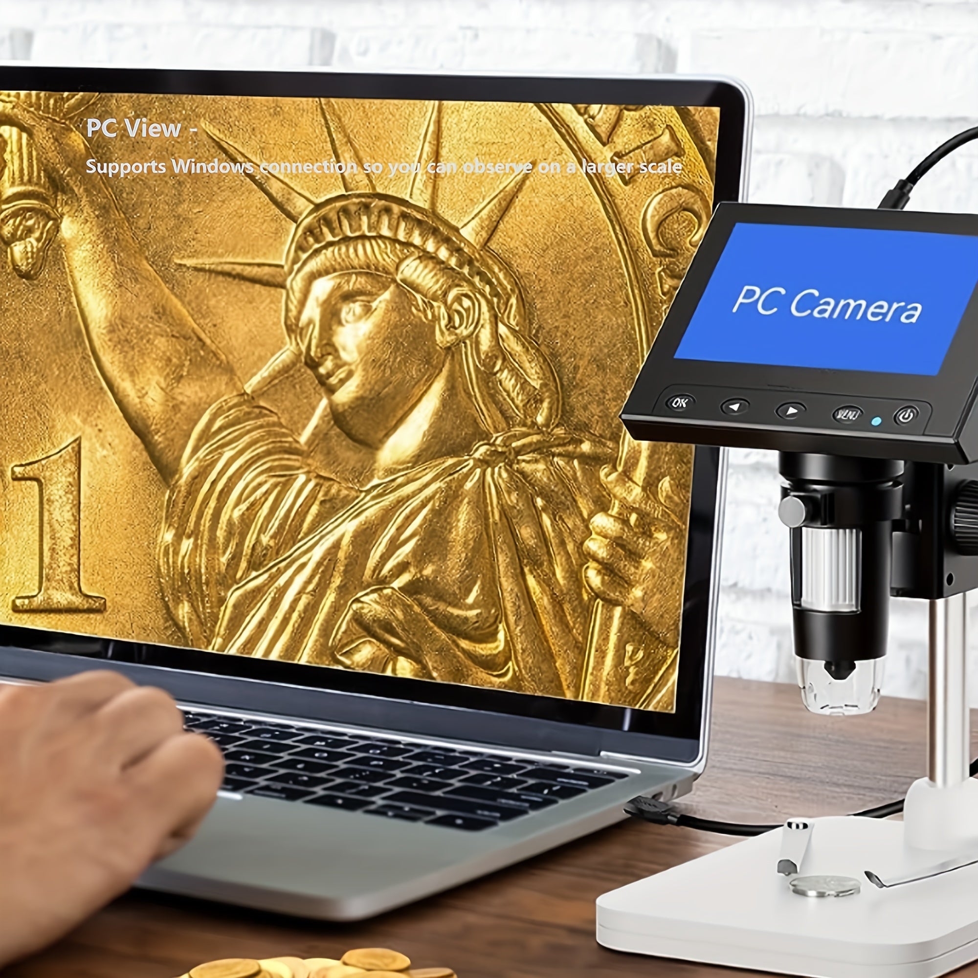 Coin Microscope 4.3 LCD 720P Digital Microscope 1000x USB for Error Coins