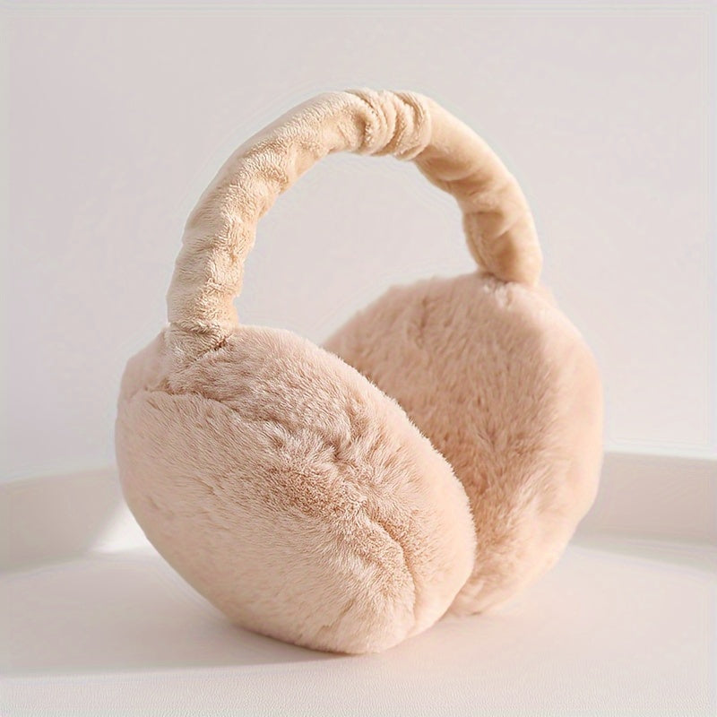 Plush Foldable Earmuffs Hand Woven Ear Warmers