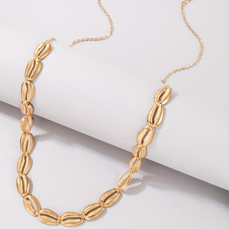 Golden Shell Inlaid Waist Chain Metal Women Boho Belly Chain