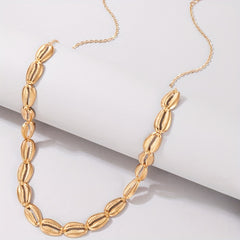 Golden Shell Inlaid Waist Chain Metal Women Boho Belly Chain