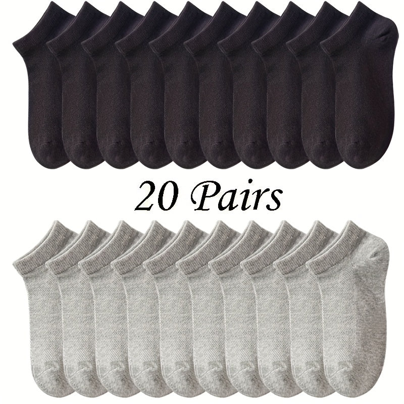 10 20 30 Pairs Unisex Solid Low Cut Socks Women's Stockings
